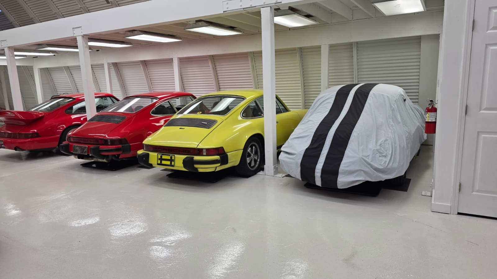 Secure indoor Porsche 911 storage